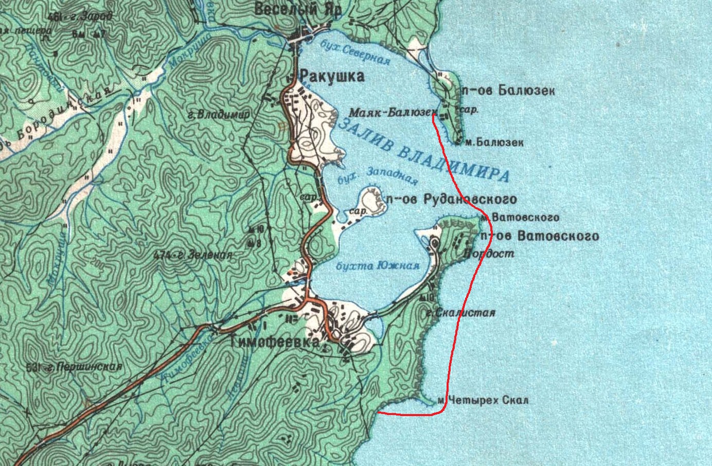 Маяк Балюзек Приморский край карта